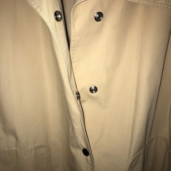 Samuel Martin Long Sleeve Button Up Rainwear Coat Tan Womens Size 12 Made In USA - Picture 6 of 11